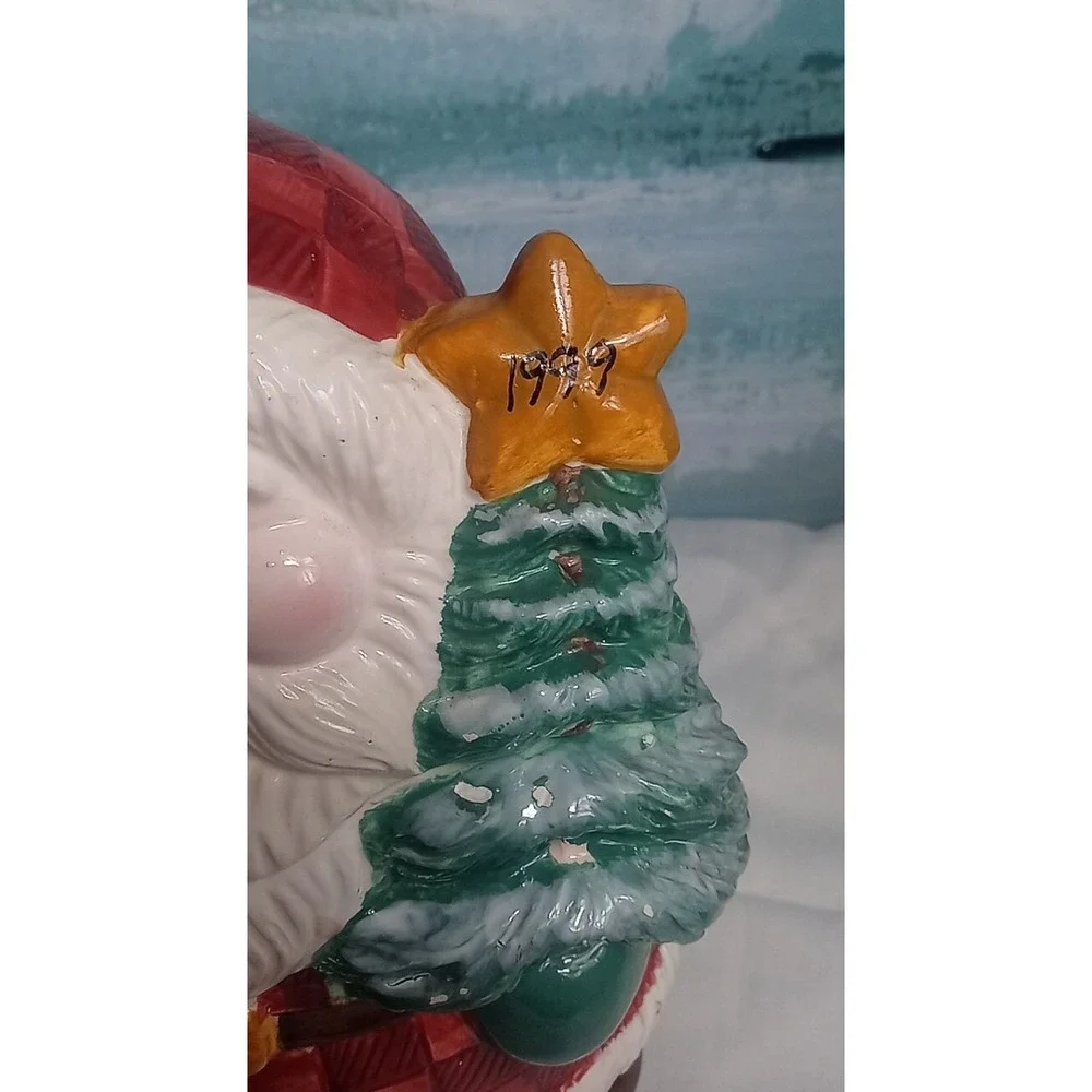 Santa Claus Ceramic Cookie‎ Jar 1999 Has A Couple Of Small Chips See Pictures